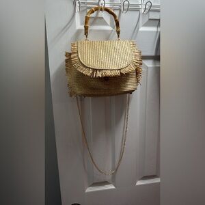 Tommy Bahama Straw Fringe Top-Handle Crossbody in Natural